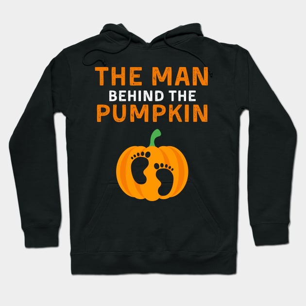 Mens Pregnancy Halloween Man Behind the Pumpkin Costume Couples Hoodie by deafcrafts